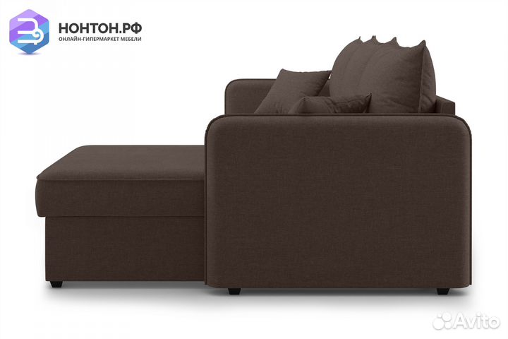 Угловой диван дельфин Нельсон коричневый