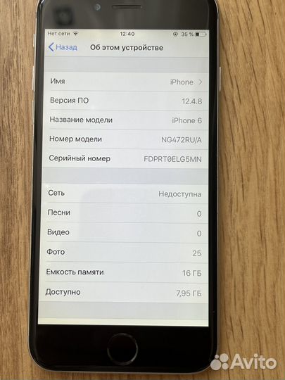 iPhone 6, 16 ГБ