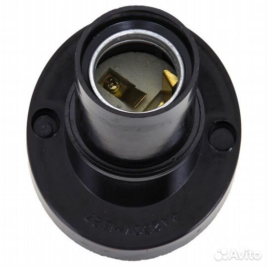 Патрон карболитовый потолочный, Е27, черный, прямо