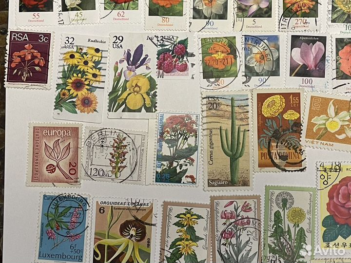 Коллекция марок. Флора. Весь мир.107 штук