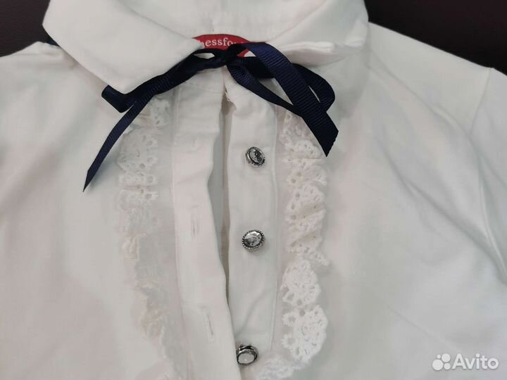 Блузка белая для девочек 128-134