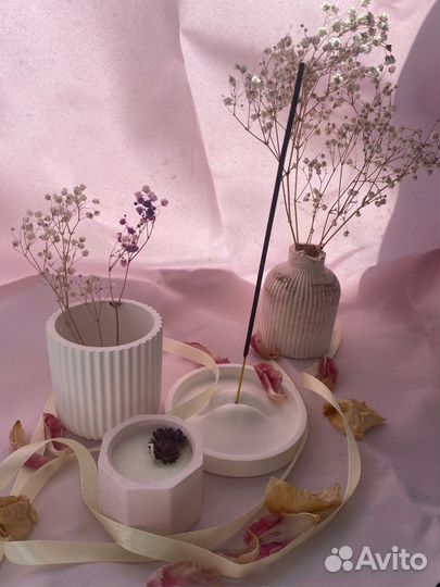 Подсвечник гипс свеча