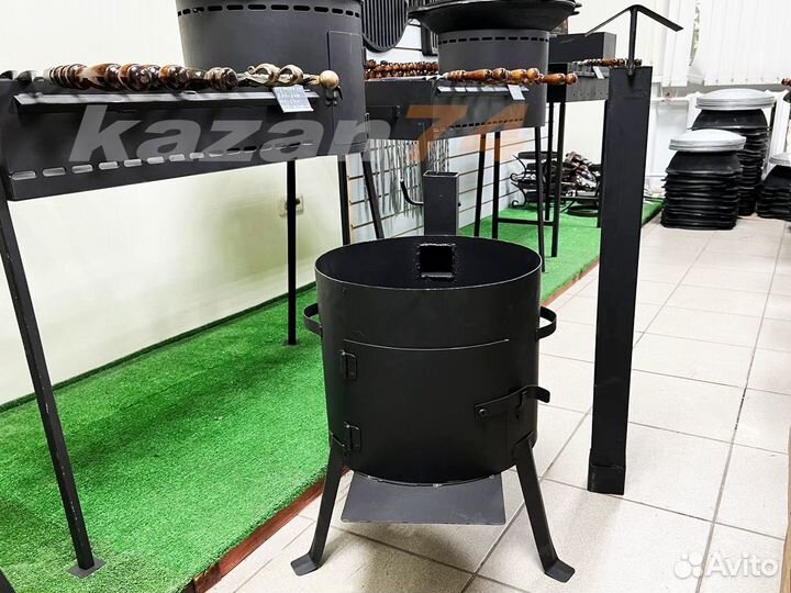 Печь под казан 8л с трубой и дверцей
