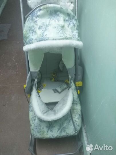 Детские санки коляска с колесами