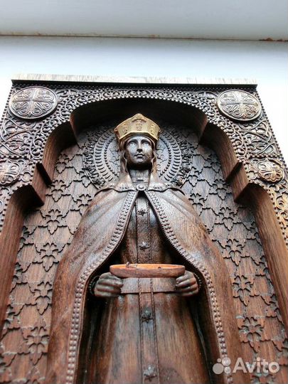 Уникальная резная Икона Святой Елены