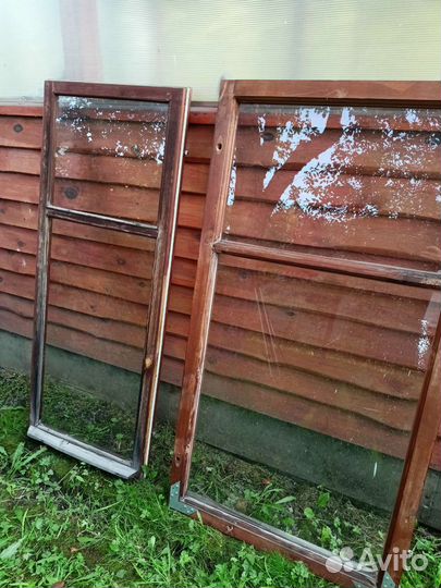 Деревянные окна от балкона б/у