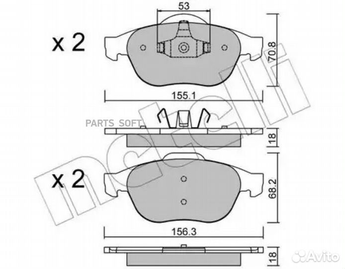 Metelli 22-0336-0 Колодки торм.пер