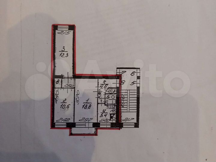 3-к. квартира, 56,6 м², 2/3 эт.