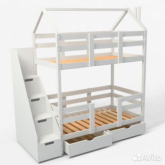 Двухъярусная кровать-домик