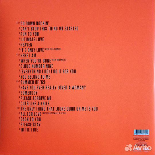 Виниловая пластинка Adams, Bryan, Ultimate