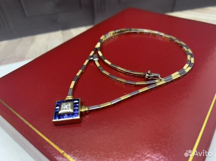 Золотое колье 585 пробы с бриллиантом LapisDiamond