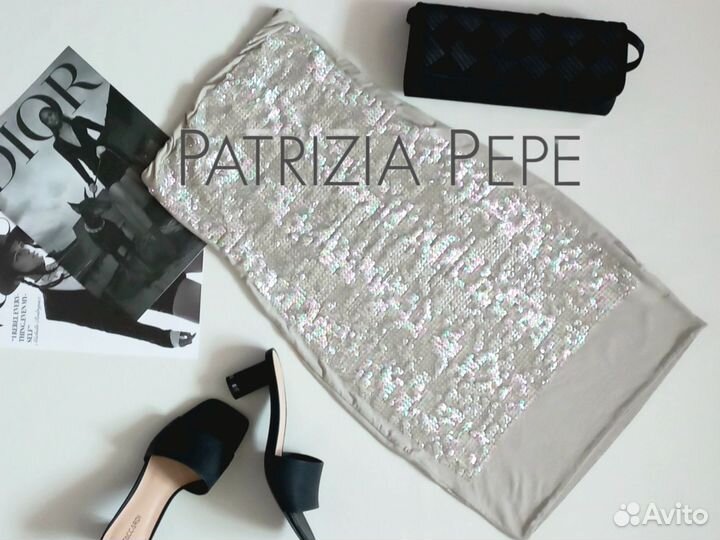 Платье бандо с пайетками Patrizia Pepe 42