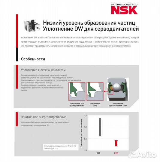 607 2RS (T1X/DW) подшипник NSK оригинал (7*19*6)