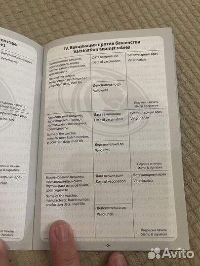 Международный ветеринарный паспорт