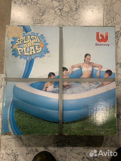 Бассейн надувной прямоугольный детский Bestway