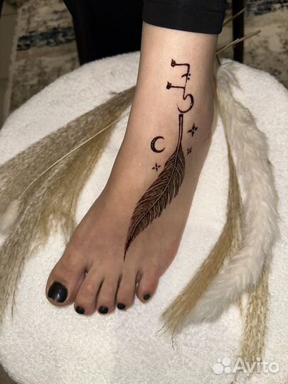 Хна и гель для био-тату ноги/ногти