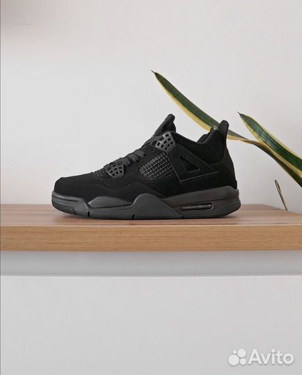 Nike Air Jordan 4 Retro Black Cat с мехом