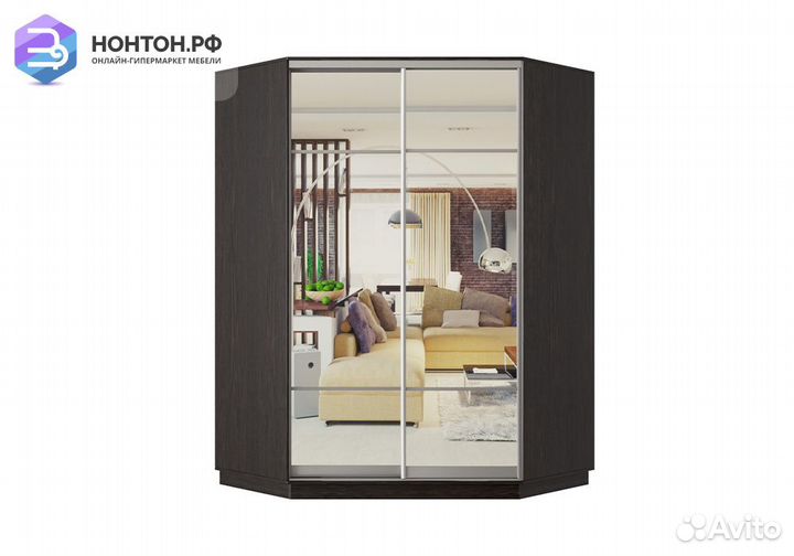 Шкаф-купе угловой двухдверный Авиор венге