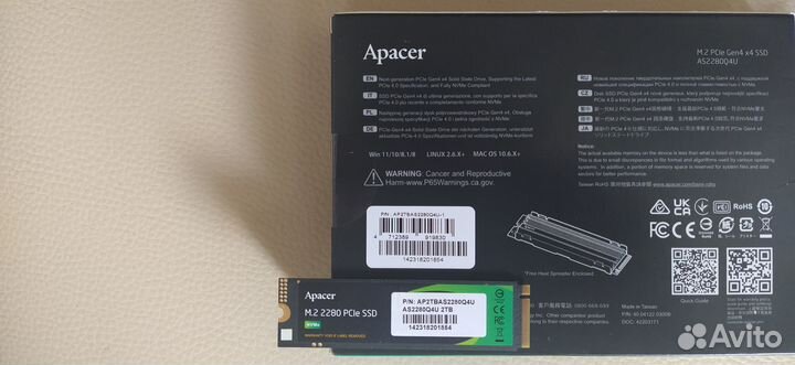 Твердотельный SSD 2Tb Apacer AP2tbas2280Q4U-1