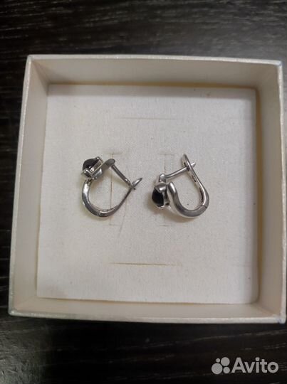 Серьги серебро 925 с гранатом