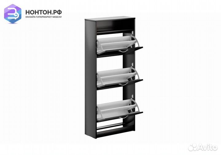 Тумба для обуви Сириус 3 ячейки дуб венге