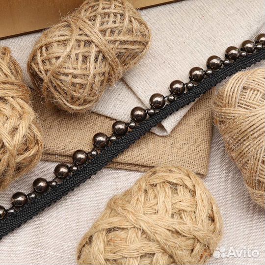 Бахрома-кант большой/малый жемчуг, 2 темно-серый (9 м), 9 м