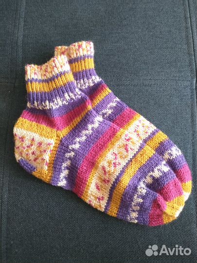 Носки ручной вязки шерстяные