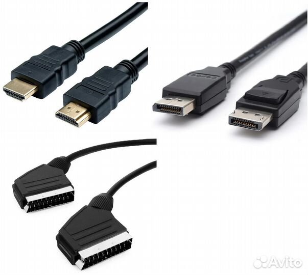 Кабель питания, VGA, DVI, hdmi, DisplayPort, scart