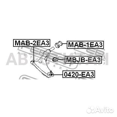 Опора шаровая нижн рычага mitsubishi galant EA3A/E