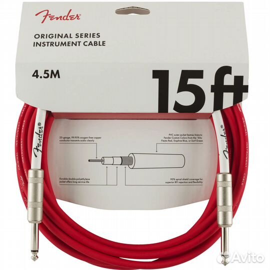 Инструментальный кабель fender 15' OR inst cable F