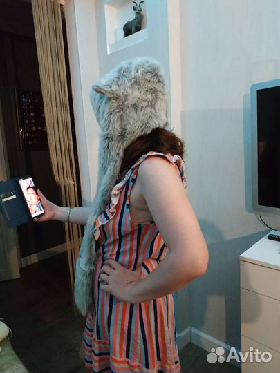 Шапка волк с рукавицами