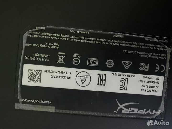 Игровая клавиатура hyperx alloy fps rgb