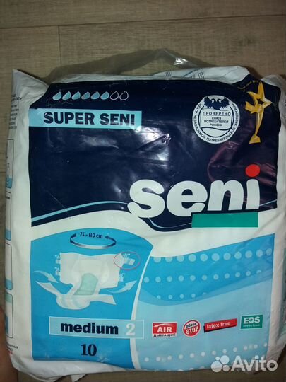 Подгузники для взрослых М 2 seni m medium 8 шт