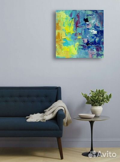 Картина абстракция маслом на картоне