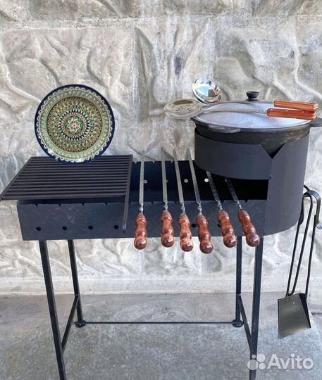 Мангал с печью под казан