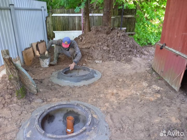 Канализация из бетонных колец под ключ