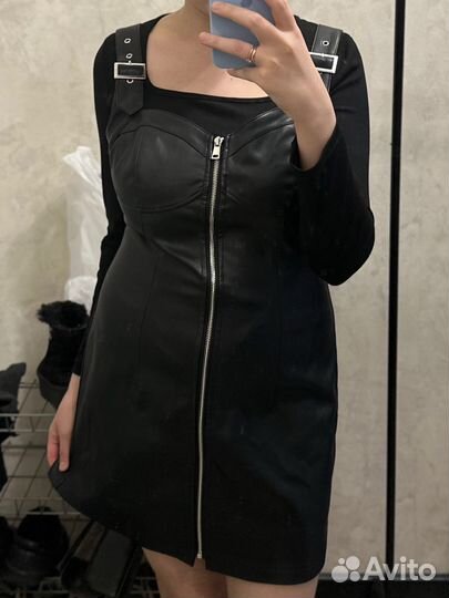 Кожаный сарафан женский befree