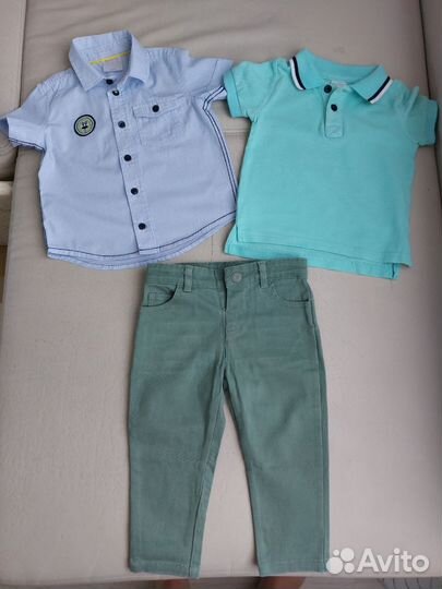 Комплект для мальчика 80. Рубашка, джинсы,поло
