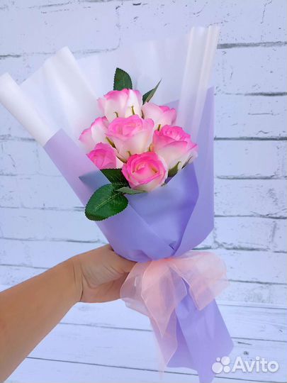 Букеты из мыльных роз