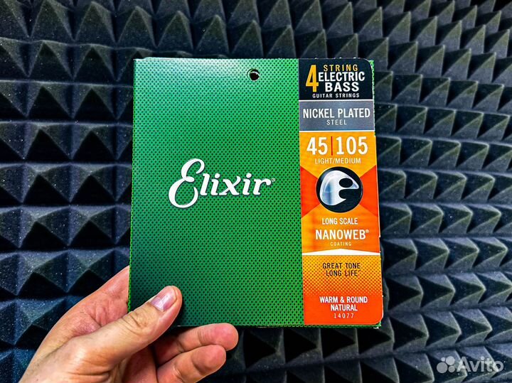 Elixir Nanoweb 45/105 (45-105) для бас гитары