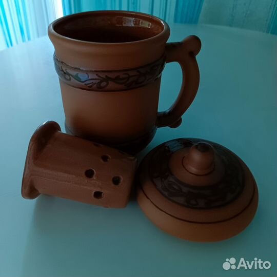 Кружка для заваривания чая с ситечком керамика