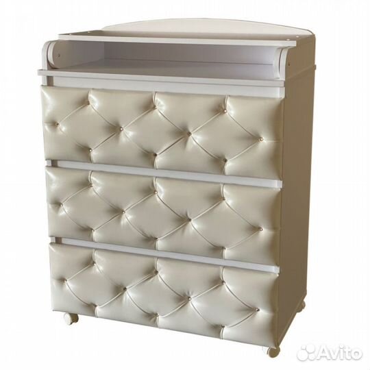 Комод Ульяна 800/3 с мягкими фасадами, белый