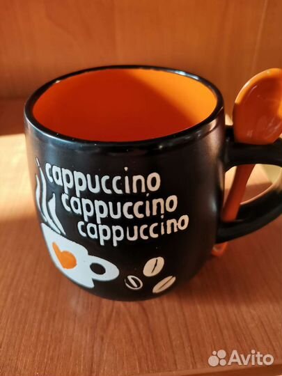 Кружка с ложкой керамическая 360 мл