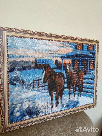 Картина на подрамнике алмазная мозаика