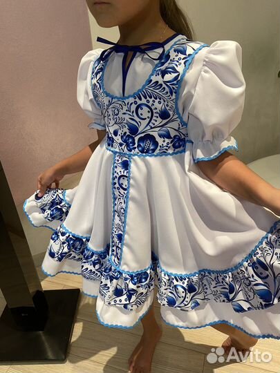 Карнавальный костюм гжель народный детский