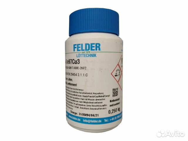 Флюс-паста для лужения кузова Felder, 250 грамм