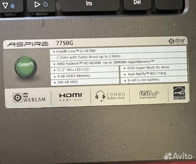 Ноутбук acer aspire 7750g