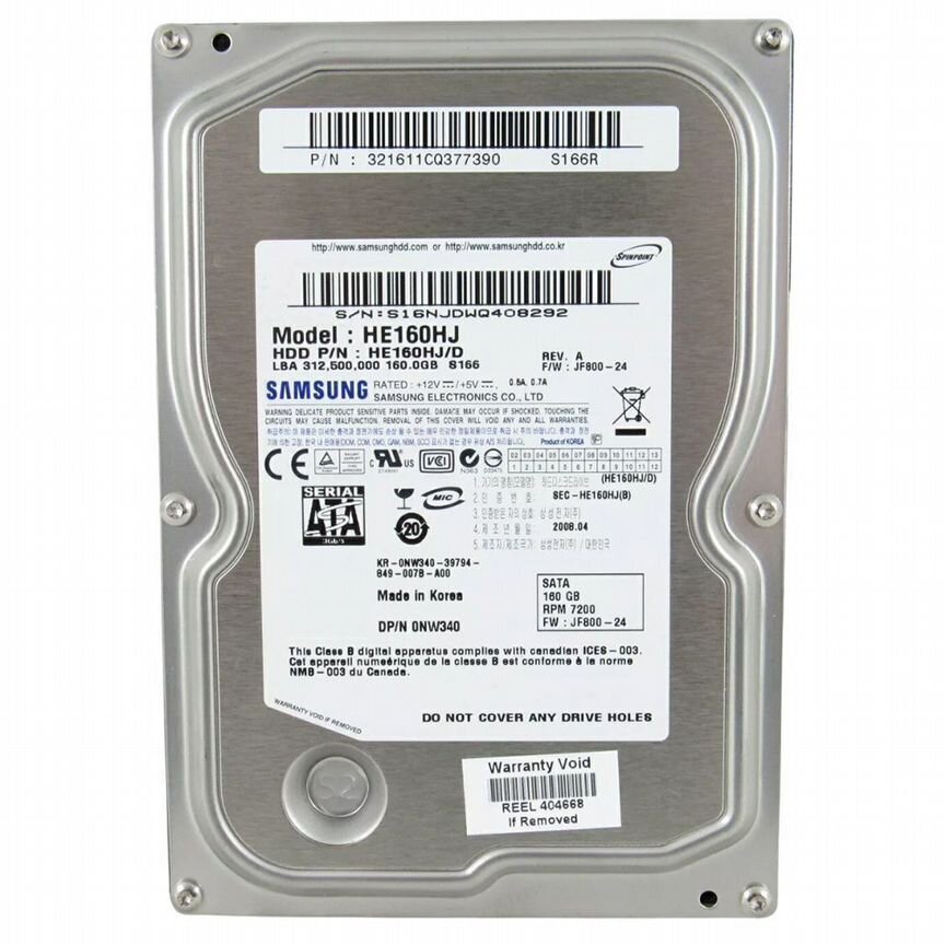 [NW340] Жесткий Диск Dell 160gb Sata2 3,5" Hdd Nw340