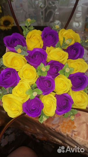 Цветы из мыльных роз