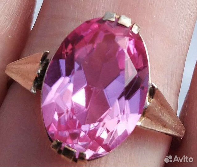 Кольцо винтаж корунд серебро зв 875 пр СССР